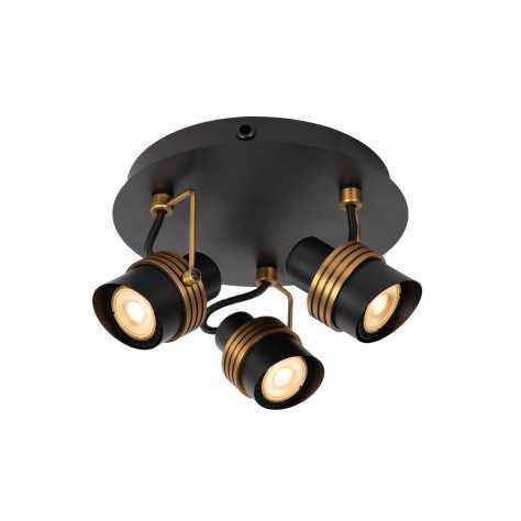 TUNDRAN - Spot plafond - Ø 21 cm - 3xGU10 - Noir