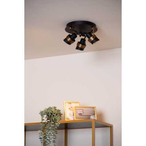 TUNDRAN - Spot plafond - Ø 21 cm - 3xGU10 - Noir