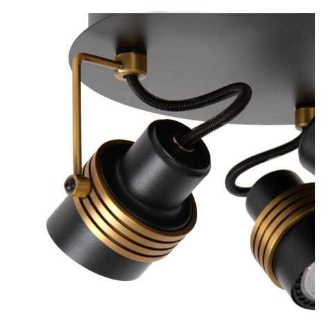 TUNDRAN - Spot plafond - Ø 21 cm - 3xGU10 - Noir