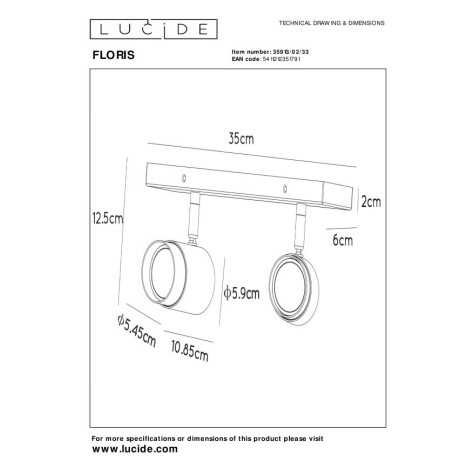 FLORIS - Spot plafond - 2xGU10 - Vert