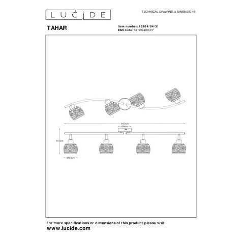 TAHAR - Spot plafond - 4xG9 - Blanc