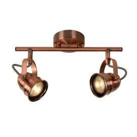 CIGAL - Spot plafond - LED - GU10 - 2x5W 2700K - Cuivre
