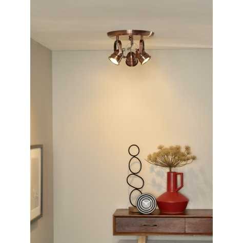 CIGAL - Spot plafond - LED - GU10 - 3x5W 2700K - Cuivre