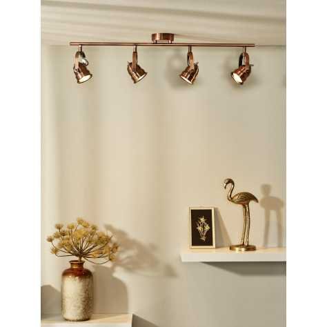 CIGAL - Spot plafond - LED - GU10 - 4x5W 2700K - Cuivre