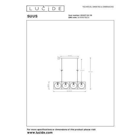 SUUS - Suspension - 4xE27 - Noir