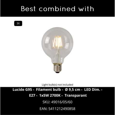 FIX - Suspension - 3xE27 - Noir