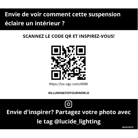 YUNKAI - Suspension - Ø 70 cm - 1xE27 - Naturel