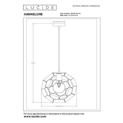 HANNELORE - Suspension - Ø 30 cm - 1xE27 - Or Mat / Laiton