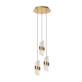 KLIGANDE - Suspension - Ø 25 cm - LED Dim. - 3x8W 2700K - Or Mat / Laiton