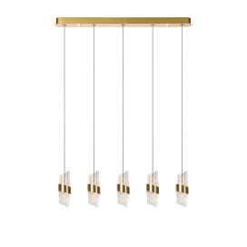 KLIGANDE - Suspension - LED Dim. - 5x7,8W 2700K - Or Mat / Laiton