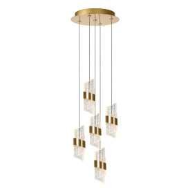 KLIGANDE - Suspension - Ø 30 cm - LED Dim. - 5x8W 2700K - Or Mat / Laiton