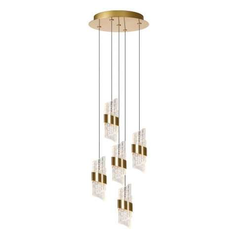 KLIGANDE - Suspension - Ø 30 cm - LED Dim. - 5x8W 2700K - Or Mat / Laiton