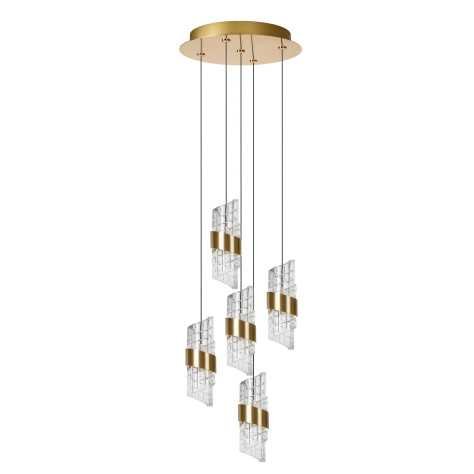 KLIGANDE - Suspension - Ø 30 cm - LED Dim. - 5x8W 2700K - Or Mat / Laiton