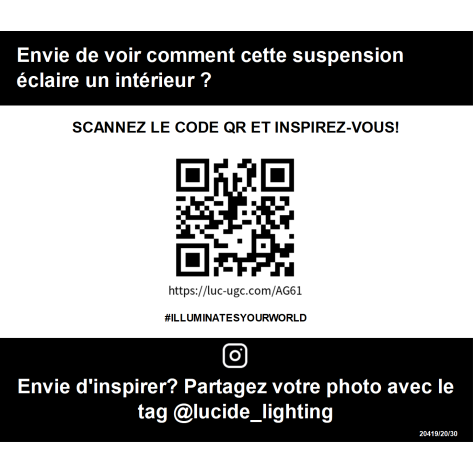 OPHELIA - Suspension - Ø 20 cm - 1xE27 - Noir