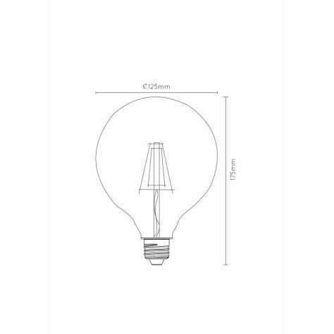 G125 - Ampoule filament - Ø 12,5 cm - LED Dim. - E27 - 1x5W 2700K - Transparent G125 - Ampoule filament - Ø 12,5 cm - LED Dim. - E27 - 1x5W 2700K - Transparent