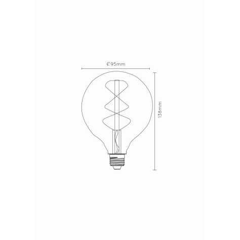 G95 - Ampoule filament - Ø 9,5 cm - LED Dim. - E27 - 1x4,9W 2200K - Ambre