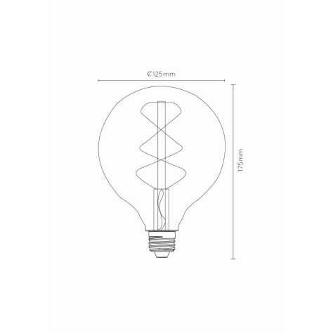 G125 - Ampoule filament - Ø 12,5 cm - LED Dim. - E27 - 1x4,9W 2200K - Ambre G125 - Ampoule filament - Ø 12,5 cm - LED Dim. - E27 - 1x4,9W 2200K - Ambre