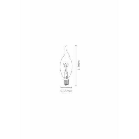 CT35 - Ampoule filament - Ø 3,5 cm - LED Dim. - E14 - 1x3W 2200K - Ambre CT35 - Ampoule filament - Ø 3,5 cm - LED Dim. - E14 - 1x3W 2200K - Ambre