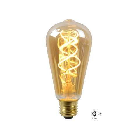 ST64 TWILIGHT SENSOR - Ampoule filament - Ø 6,4 cm - LED - E27 - 1x4W 2200K - Détecteur Jour/Nuit - Ambre