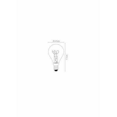 P45 - Ampoule filament - Ø 4,5 cm - LED Dim. - E14 - 1x3W 2200K - Ambre