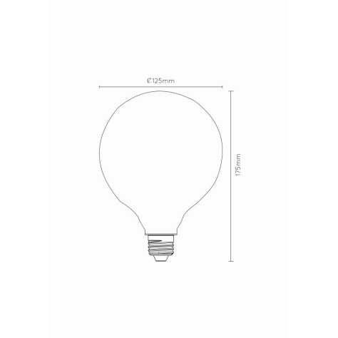 G125 - Ampoule filament - Ø 12,5 cm - LED Dim. - E27 - 1x8W 2700K - 3 StepDim - Opalin