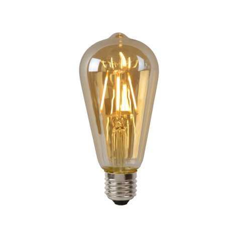 ST64 - Ampoule filament - Ø 6,4 cm - LED Dim. - E27 - 1x5W 2700K - Ambre ST64 - Ampoule filament - Ø 6,4 cm - LED Dim. - E27 - 1x5W 2700K - Ambre