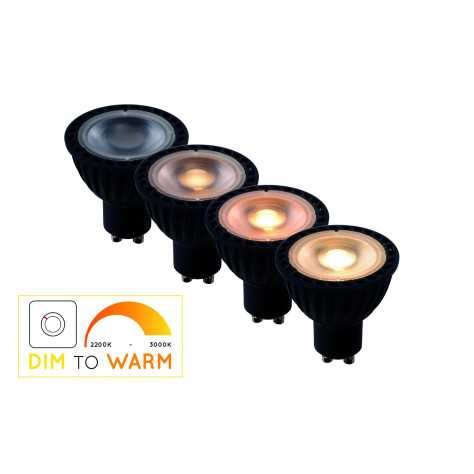 MR16 - Ampoule led - Ø 5 cm - LED Dim to warm - GU10 - 1x5W 2200K/3000K - Noir