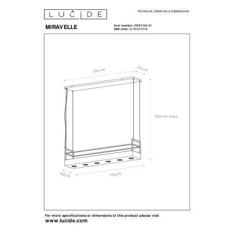 MIRAVELLE - Suspension - 6xGU10 - Blanc