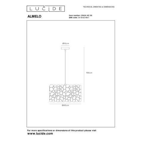 ALMELO - Suspension - 1xE27 - Noir