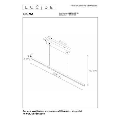 SIGMA - Suspension - LED Dim. - 1x30W 2700K - Blanc