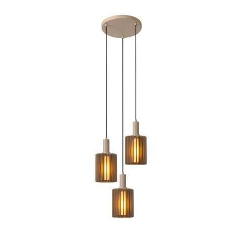 LAMBRES - Suspension - 3xE27 - Taupe