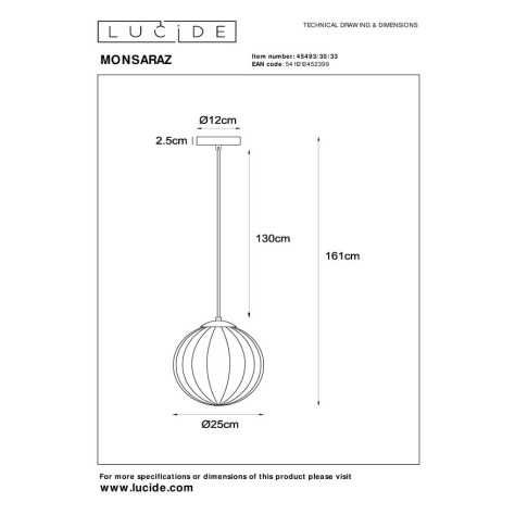 MONSARAZ - Suspension - Ø 25 cm - 1xE27 - Vert