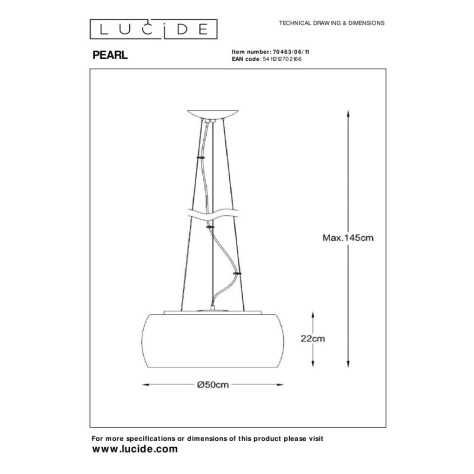 PEARL - Suspension - Ø 50 cm - 6xG9 - Chrome