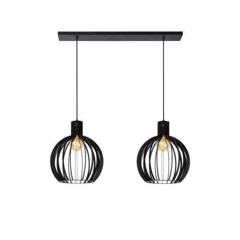 MIKAELA - Suspension - 2xE27 - Noir