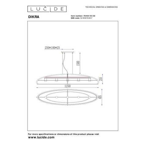 DIKRA - Suspension - 5xE27 - Noir