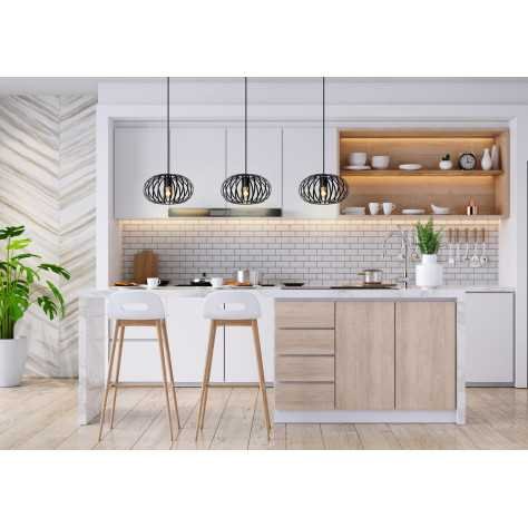 MANUELA - Suspension - 3xE27 - Noir