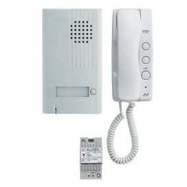 Système de parlophonie complet en emballage « kit », portier argenté
