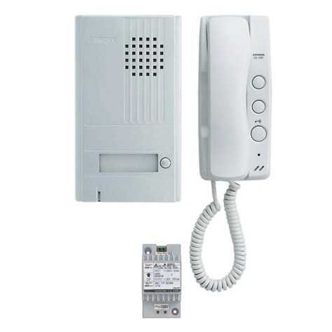 Système de parlophonie complet en emballage « kit », portier argenté