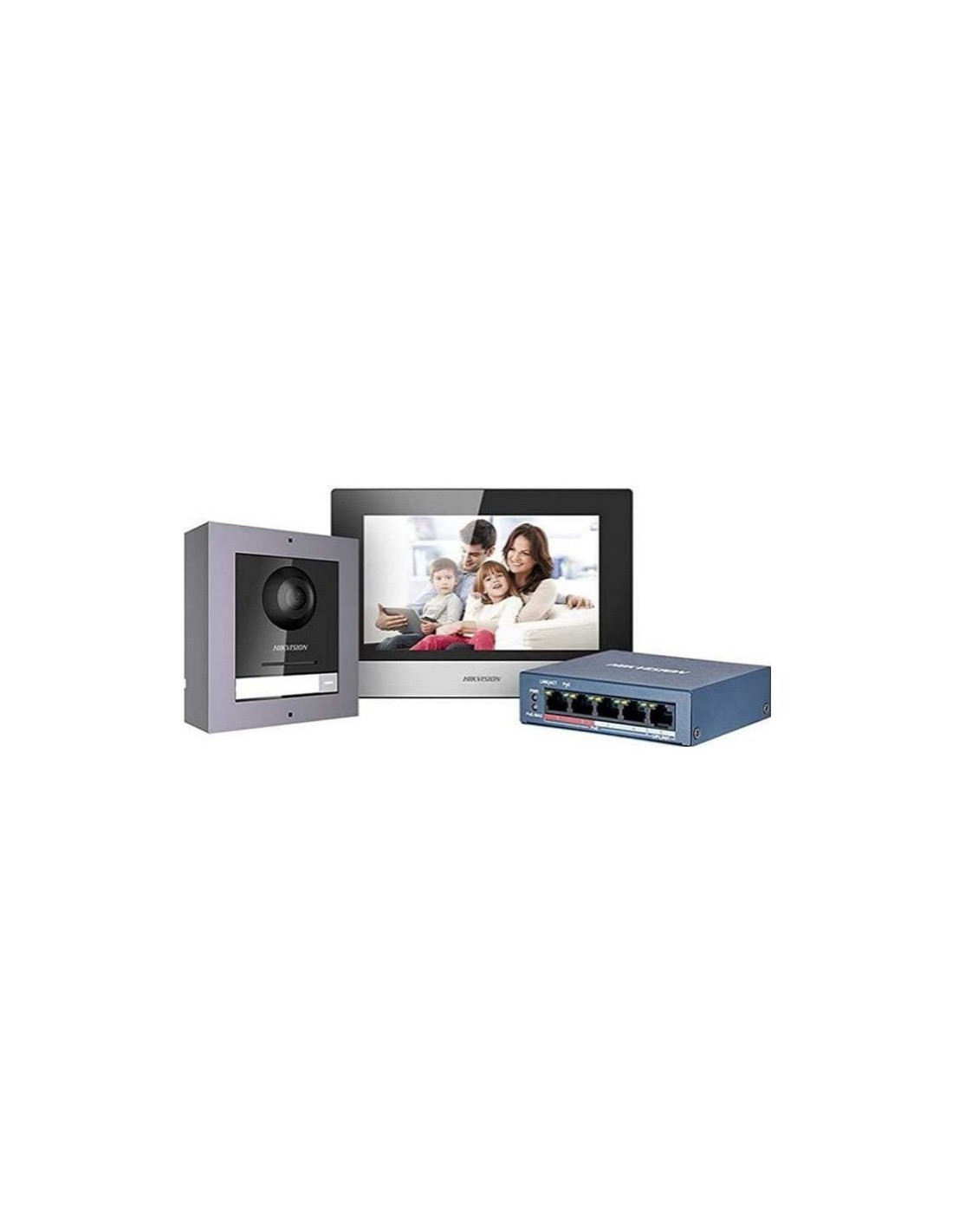 Video Intercom KIT 1 bouton - Switch POE + Carte SD 16GB