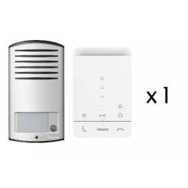 Kit parlophone 2 fils, montage apparent Linea 2000 1 bouton + 1 Poste intérieur Classe 100A16E