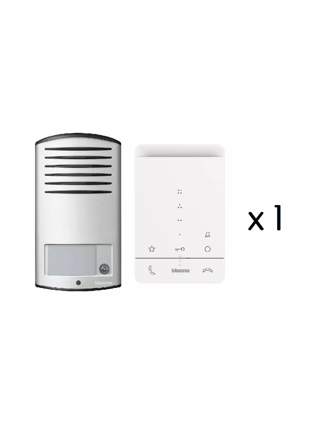 Kit parlophone 2 fils, montage apparent Linea 2000 1 bouton + 1 Poste intérieur Classe 100A16E