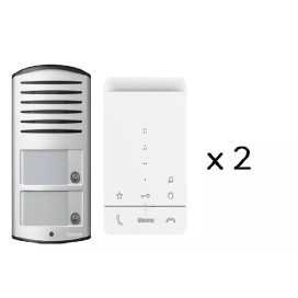 Kit parlophone 2 fils, montage apparent Linea 2000, 2 boutons + 2 postes intérieurs Classe 100A16E