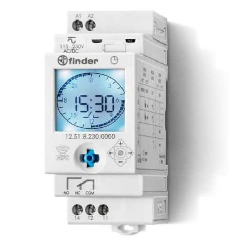 Interrupteur horaire hebdomadaire digital - 1 inverseur 16A NFC 2 modules
