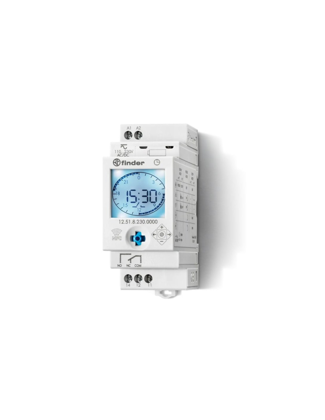 Interrupteur horaire hebdomadaire digital -  1 inverseur 16A NFC 2 modules