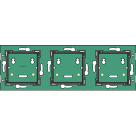 Triple horizontal platine murale pour Niko Home Control à utiliser avec une unité de raccordement