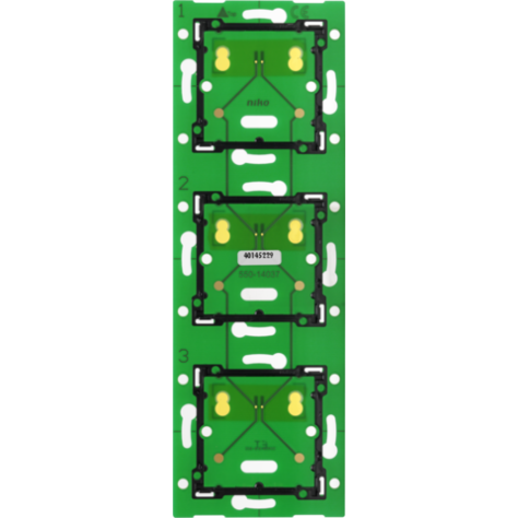 Triple vertical platine murale pour Niko Home Control à utiliser avec une unité de raccordement