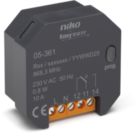 Récepteur sans fil à 1 canal avec contact va-et-vient 230 V