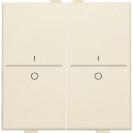 Touche double avec marquage I et 0 pour interrupteur sans fil ou bouton-poussoir à 4 boutons de commande, couleur cream