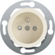 Prise de courant de couleur avec broche de terre et obturateurs de protection pour boîtes de sol, profondeur d’encastrement de 28,5 mm, bornes à vis, couleur cream