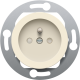 Prise de courant de couleur avec broche de terre et obturateurs de protection pour boîtes de sol, profondeur d’encastrement de 28,5 mm, connexion rapide, couleur cream